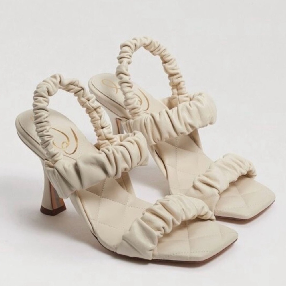 Sam Edelman Marlena Ruched Slingback Sandal in Modern Ivory